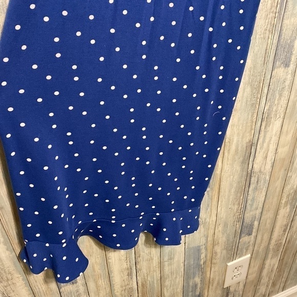 Gap | Blue polkadot ruffle hem and sleeve midi dress | Size small - Picture 2 of 10